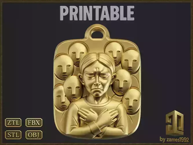 Crying Emotional Pendant  3D print model