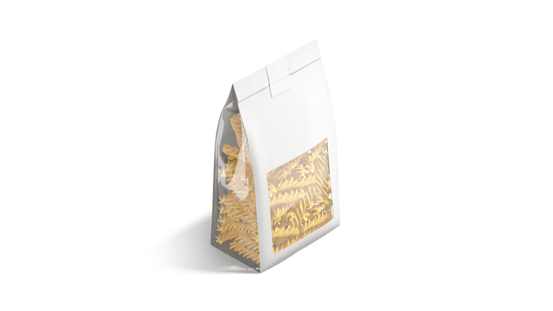 White Paper Fusilli Pasta Pack - italian macaroni food box 3D model_1
