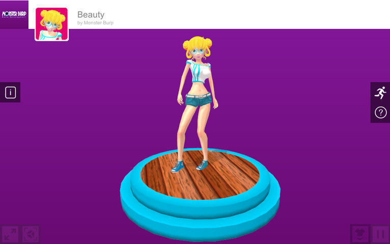 Four Cartoon Girl Volume 1 Low-poly 3D model_1