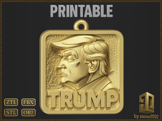 Pendant Political Jewelry  3D print model