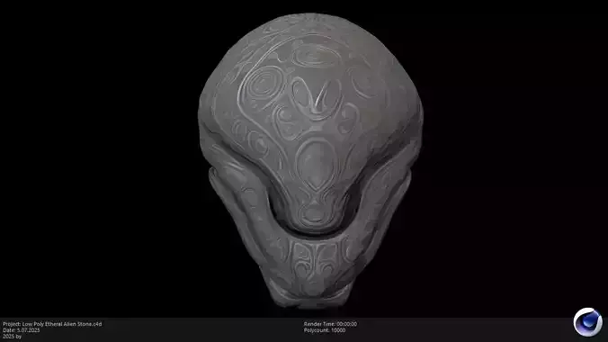Low Poly Stylized Etheral Alien Stone