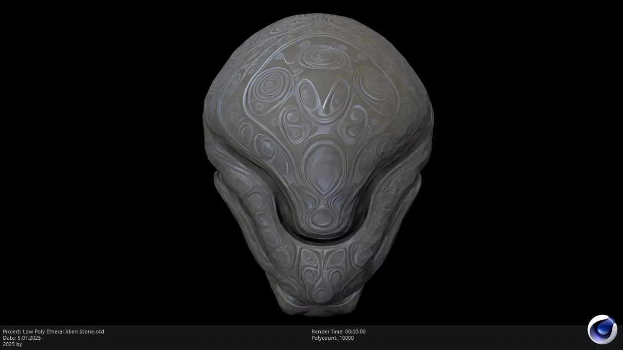 Low Poly Stylized Etheral Alien Stone Low-poly 3D model