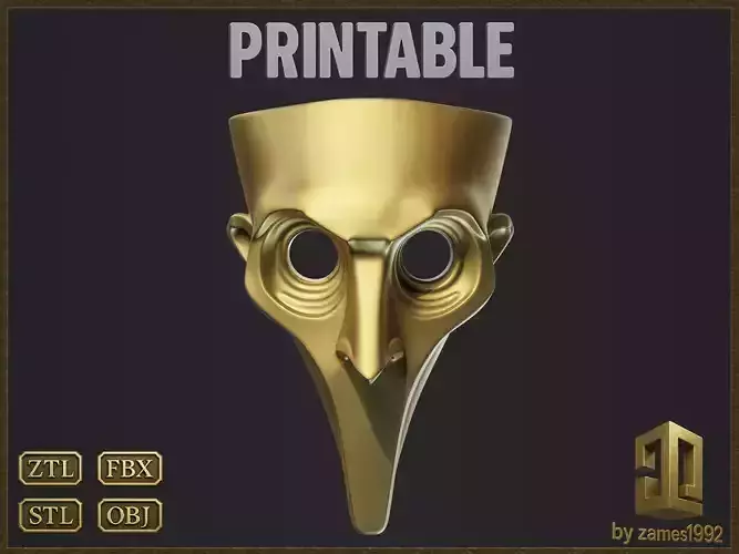 Printable Plague Doctor Mask 