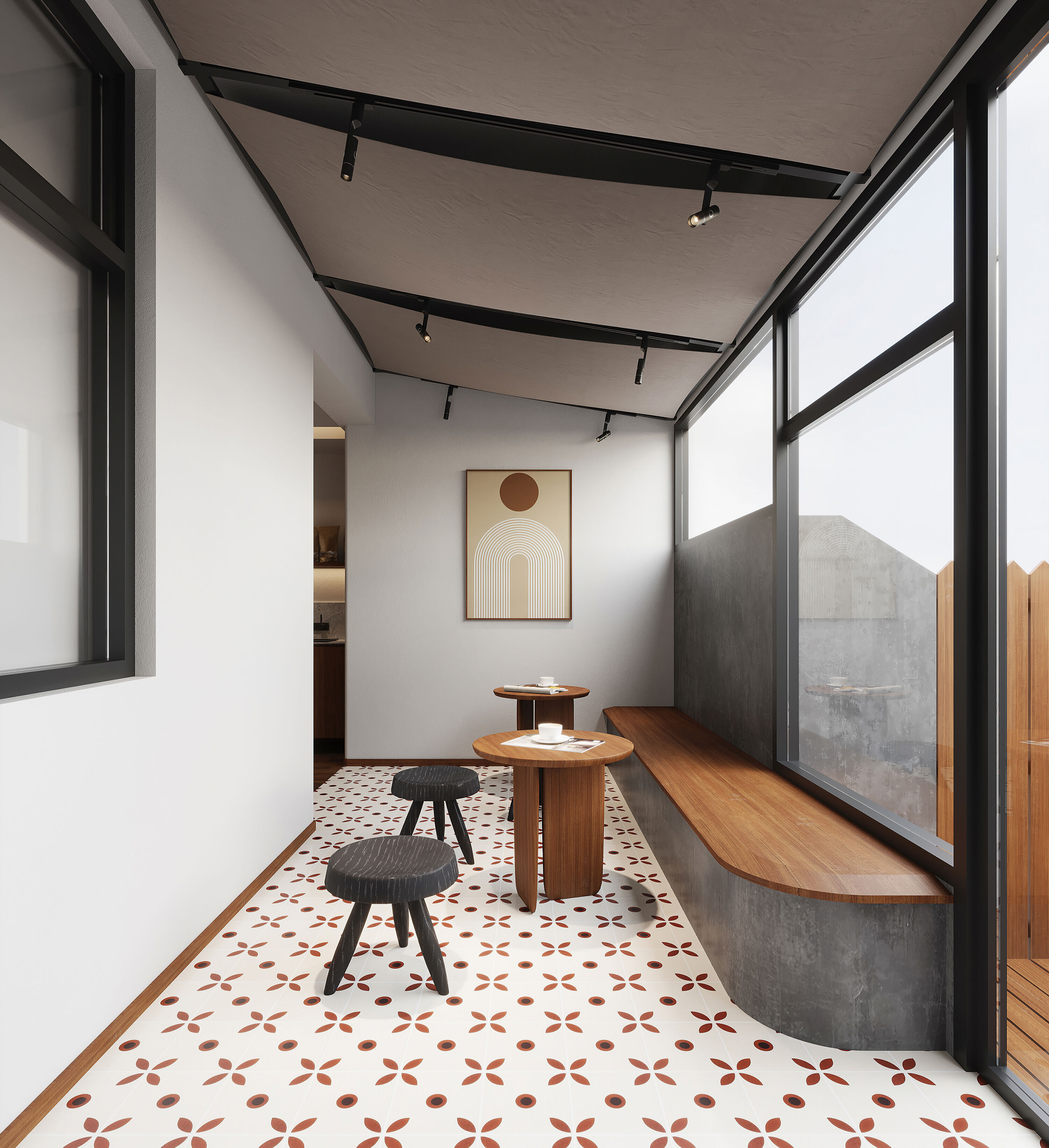 coffee shop  interior     3D model_2