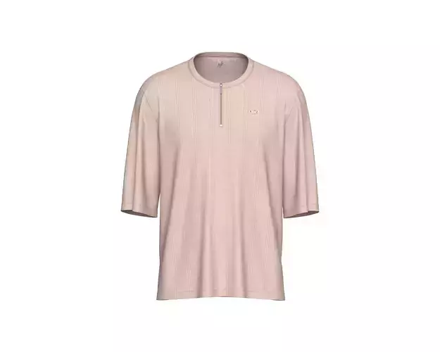 Mens cut and sew t-shirt with zipper detailing 3D model