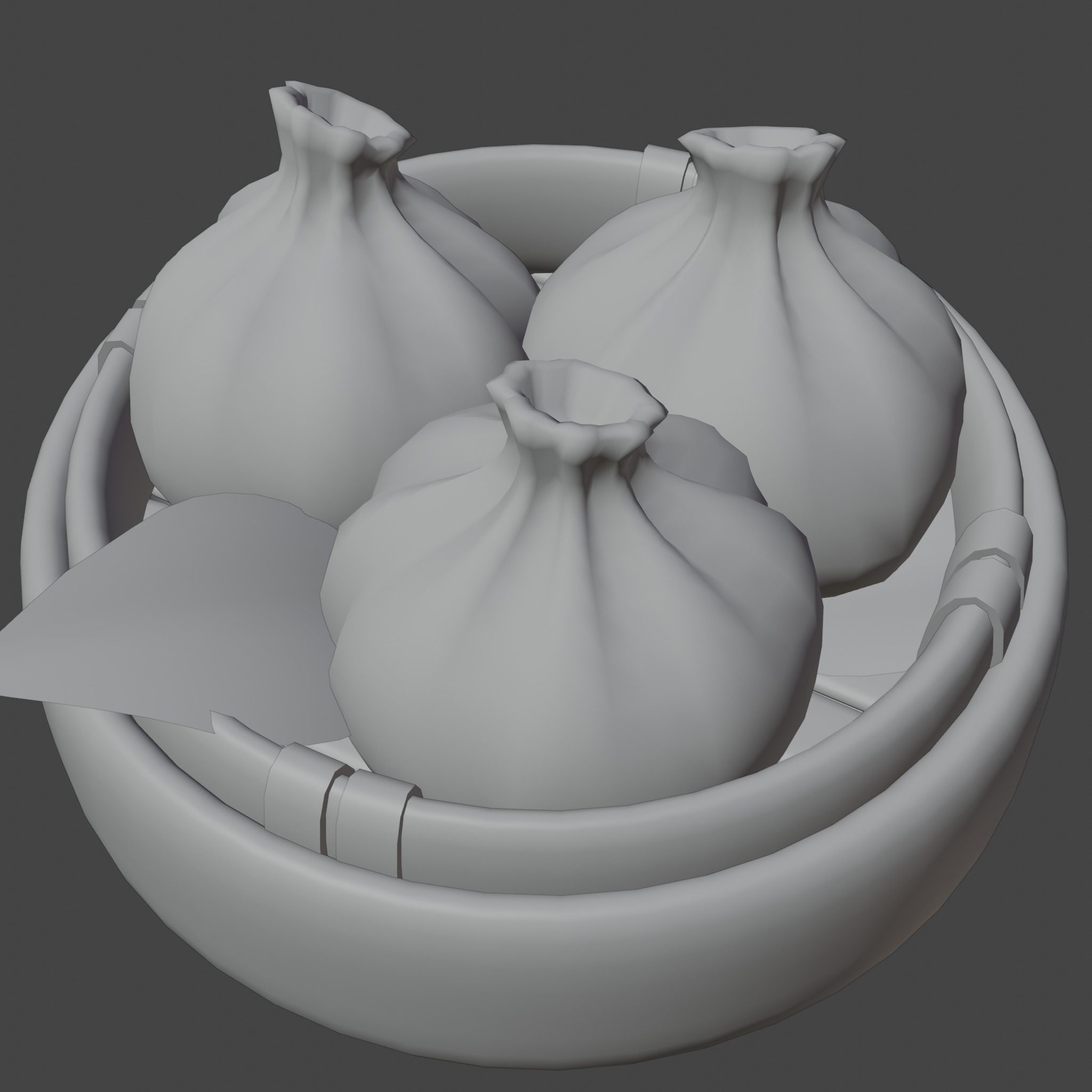 Khinkali Low-poly 3D model_1