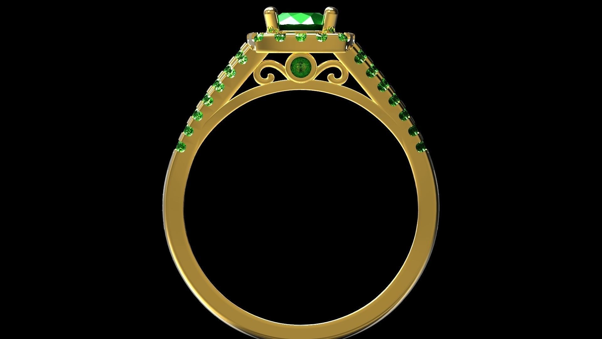 Solitario Con Engaste AS -E -031 3D print model_2