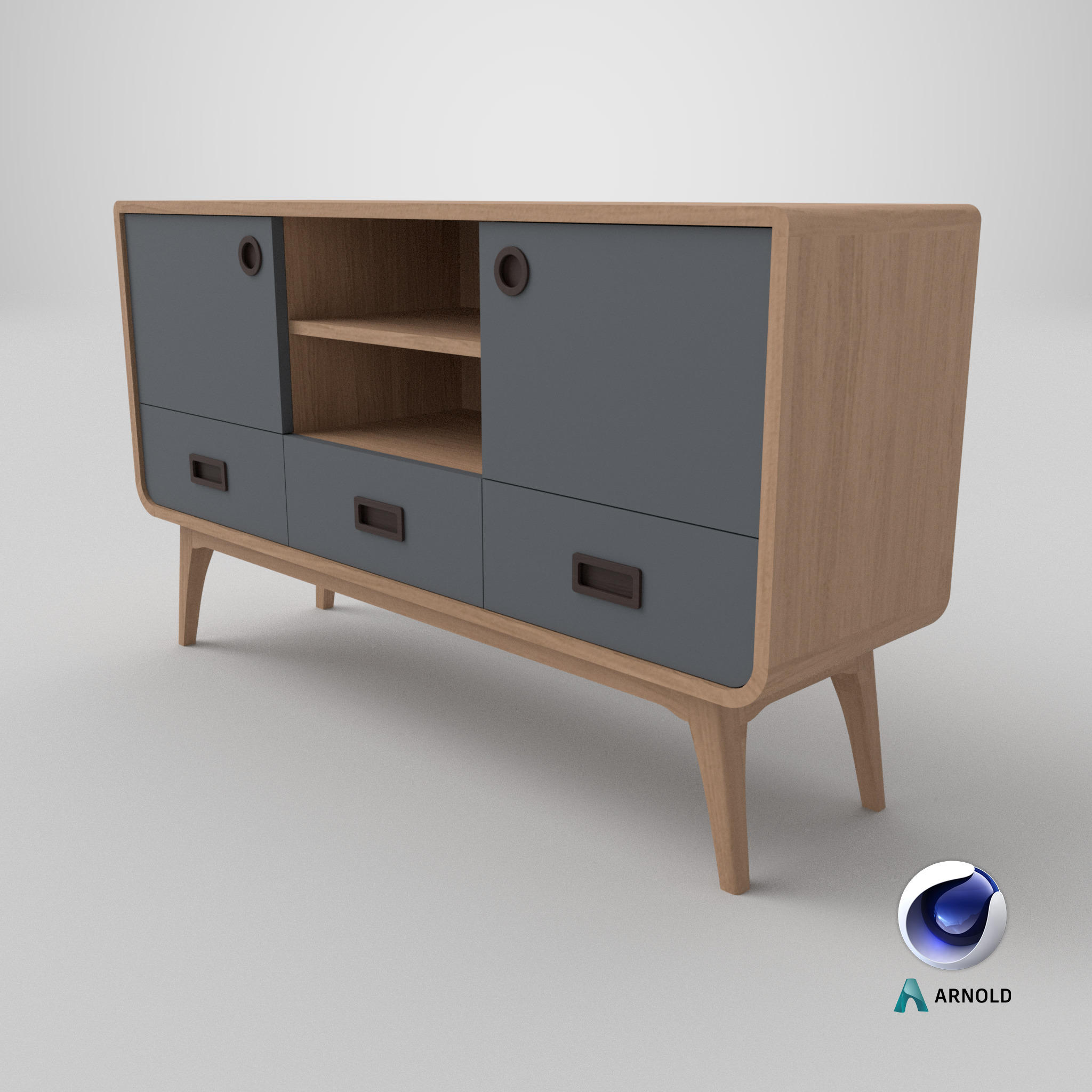 Modern Scandinavian Sideboard 140 Morris 3D model_11