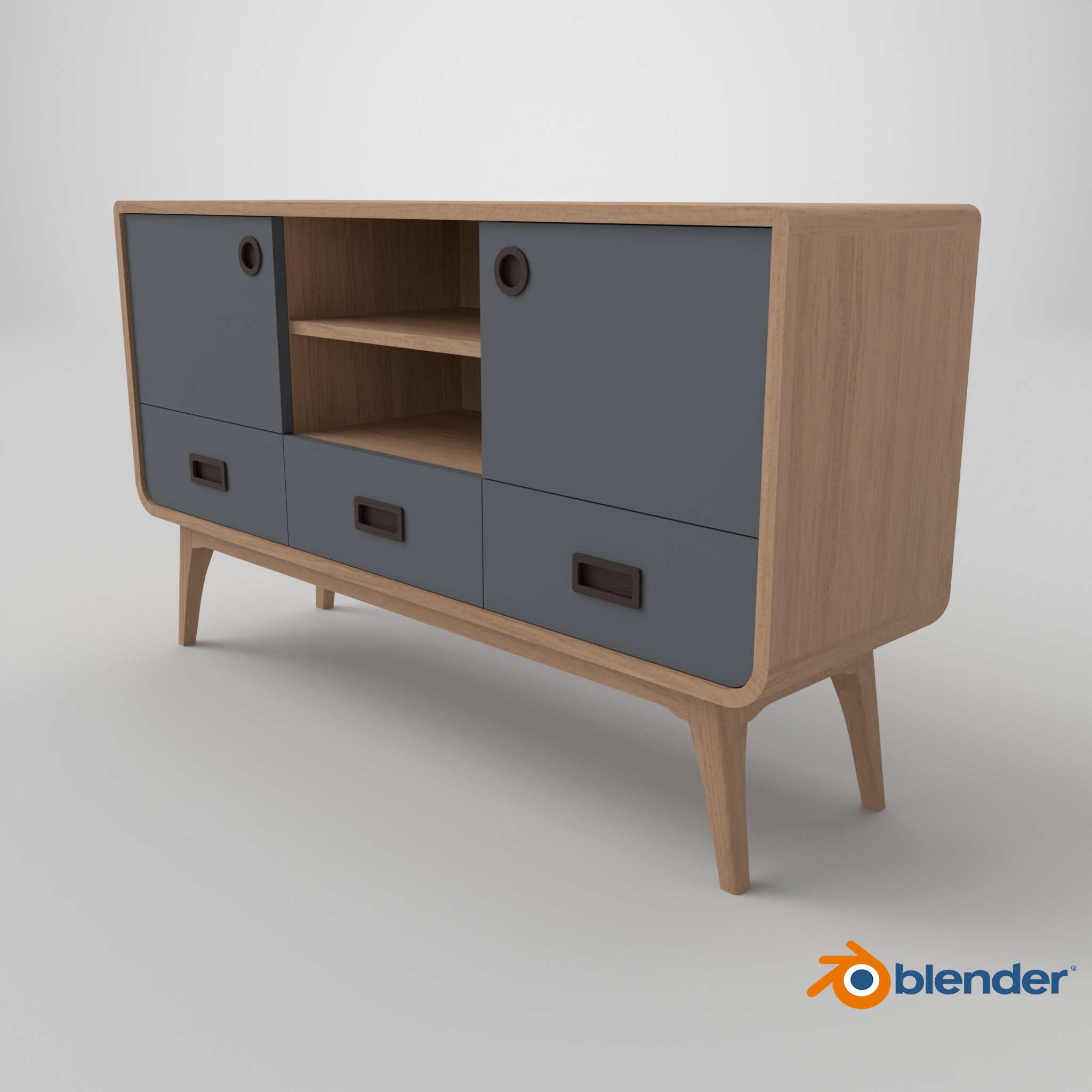 Modern Scandinavian Sideboard 140 Morris 3D model_10