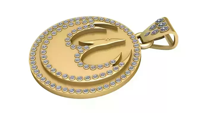 Gold Khanda PendanT 3D printable model  