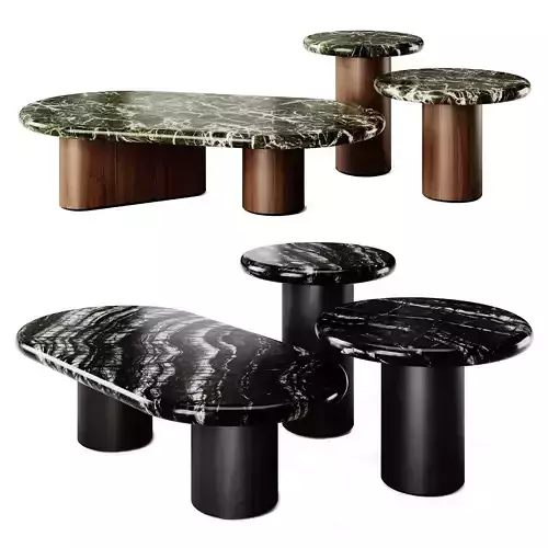 Prof Dea Marble Oval Coffee Tables 3D model