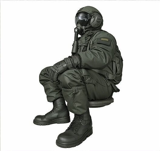 Generic Jet Pilot Character 3D Model Low-poly 3D model