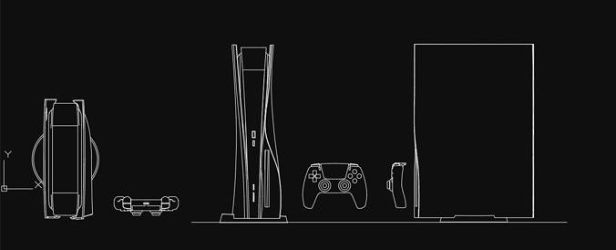 PlayStation-5 cad blcok Free 3D model