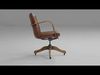 Teacher chair with study desk - Old Vintage school furniture Low-poly 3D model_1
