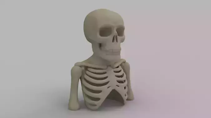 Skeleton Backflow Incense Burner 3D print model