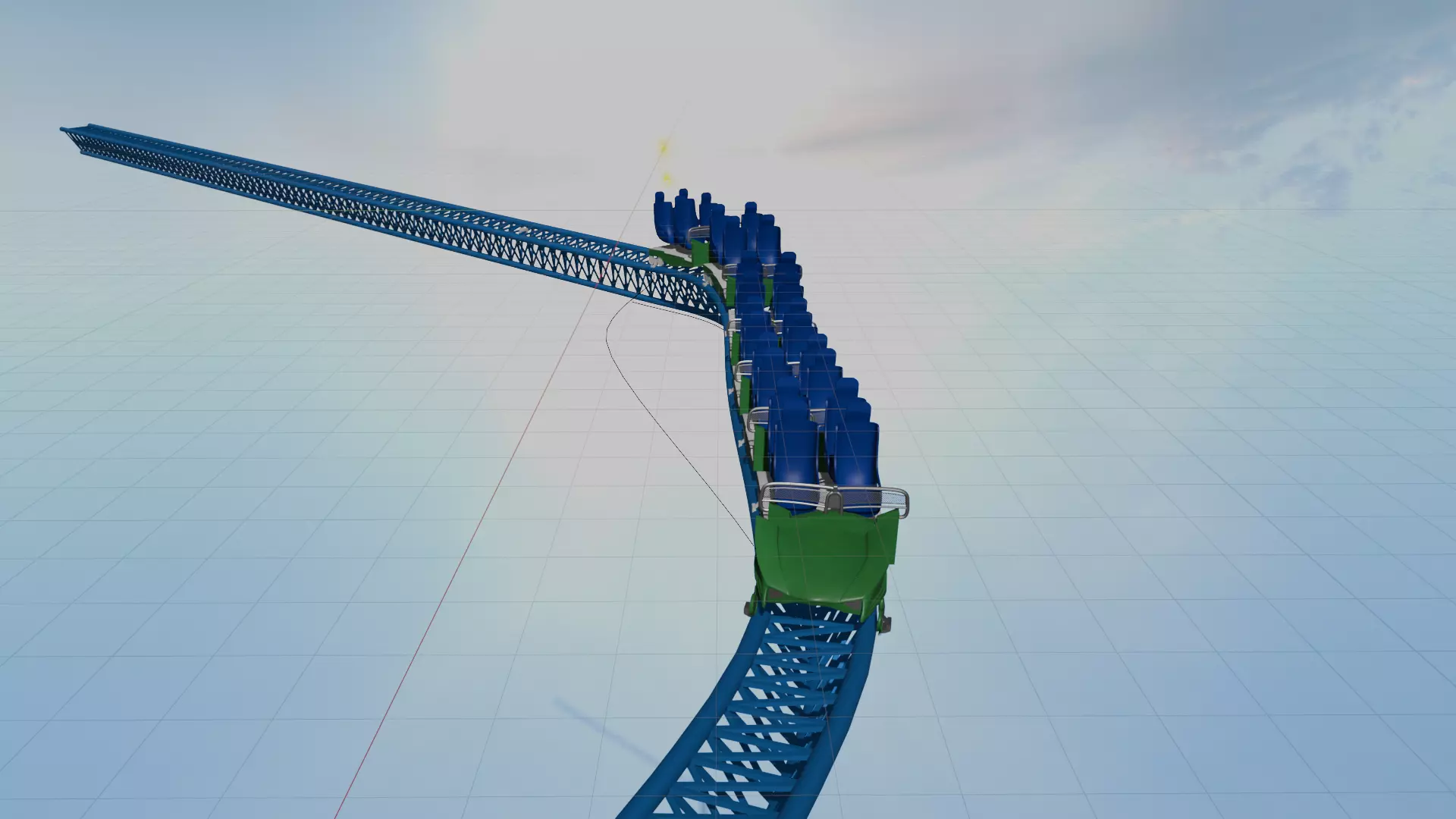 Roller Coaster Low-poly 3D model_0