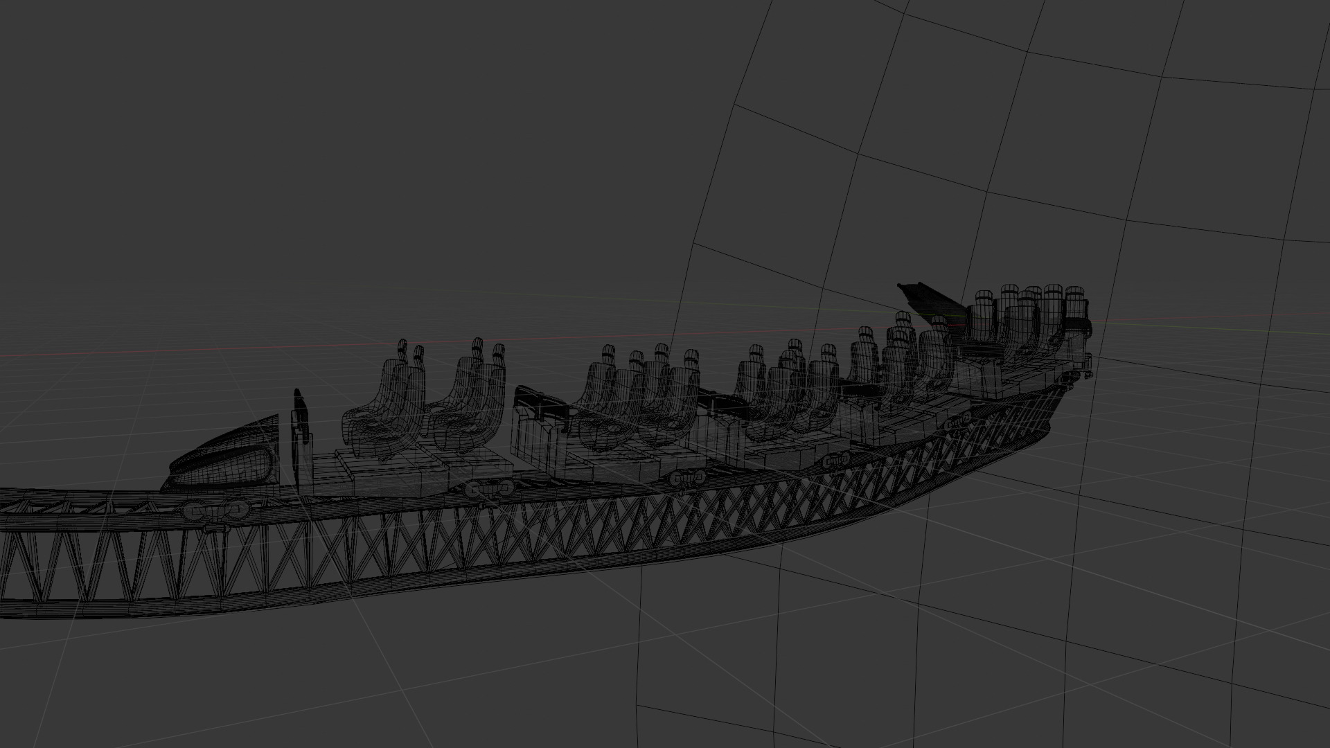 Roller Coaster Low-poly 3D model_7