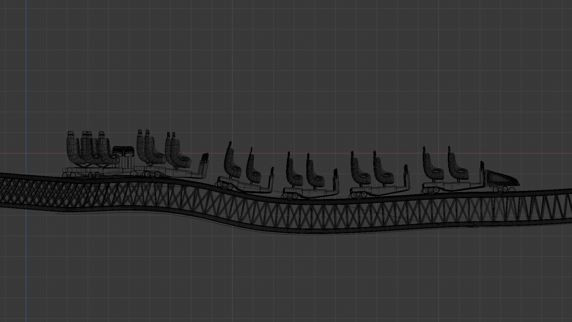 Roller Coaster Low-poly 3D model_5