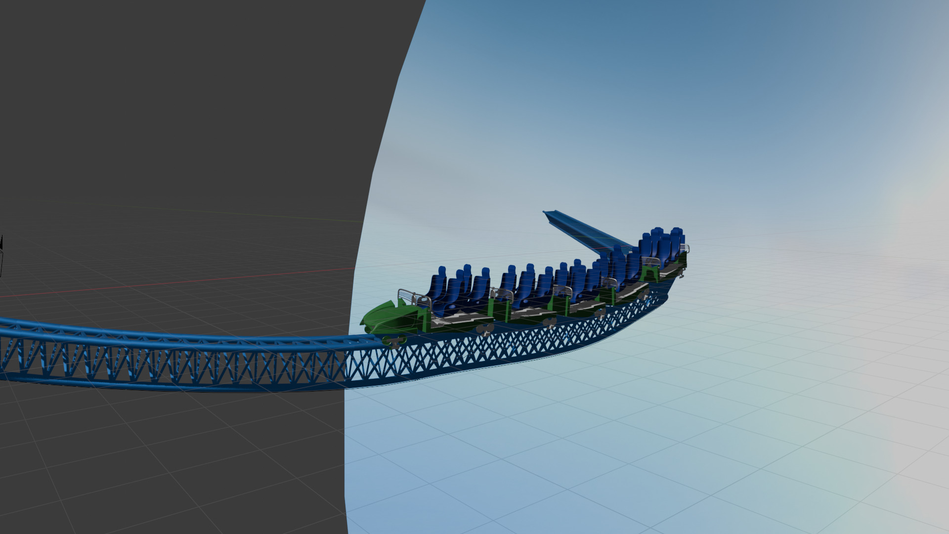 Roller Coaster Low-poly 3D model_3