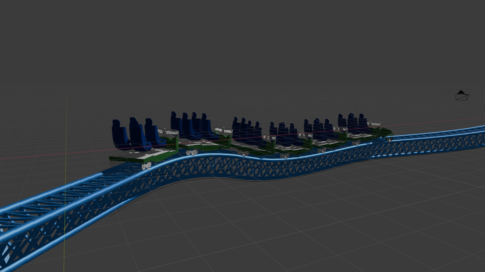 Roller Coaster Low-poly 3D model_4