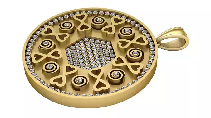 Geometric Diamond Gold Pendant 3D printable model      
