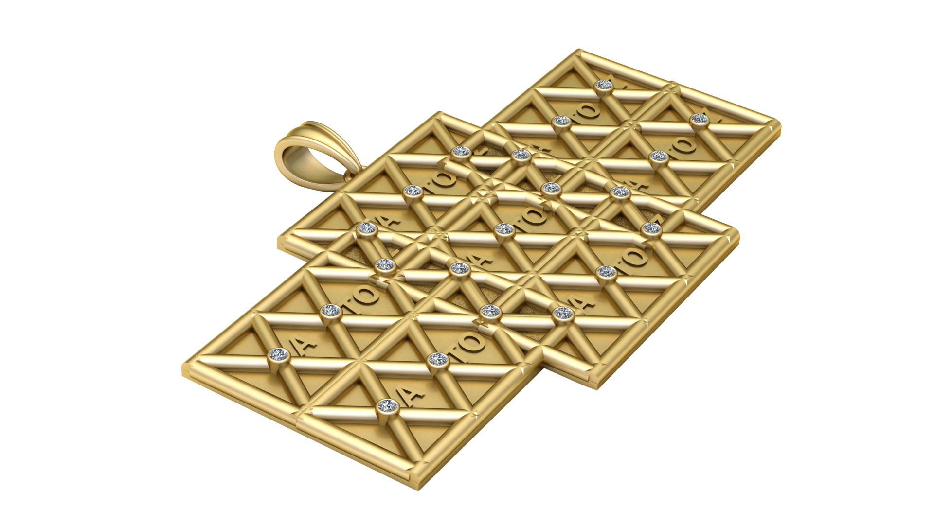 A to Z Gold Pendant  3D printable model       3D print model_2