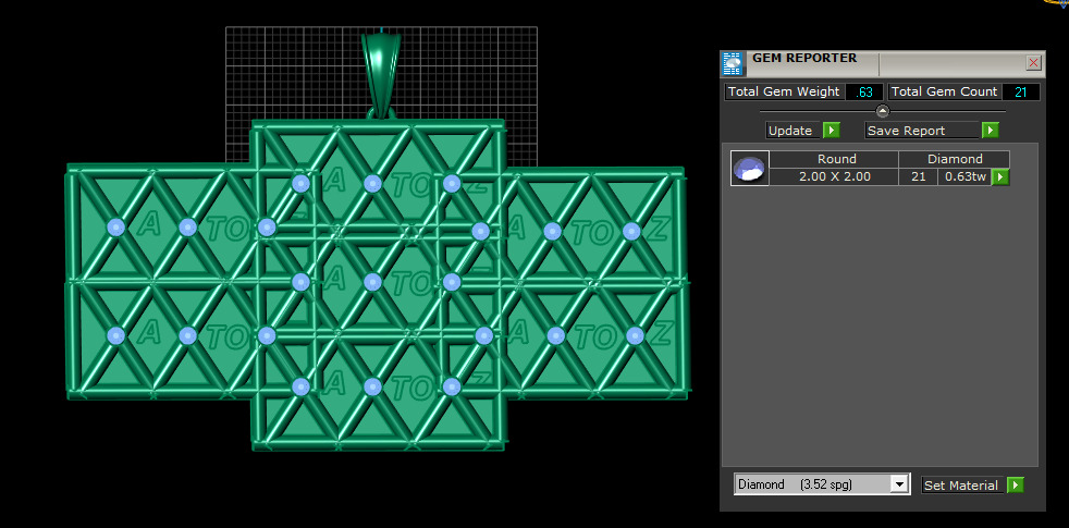 A to Z Gold Pendant  3D printable model       3D print model_4