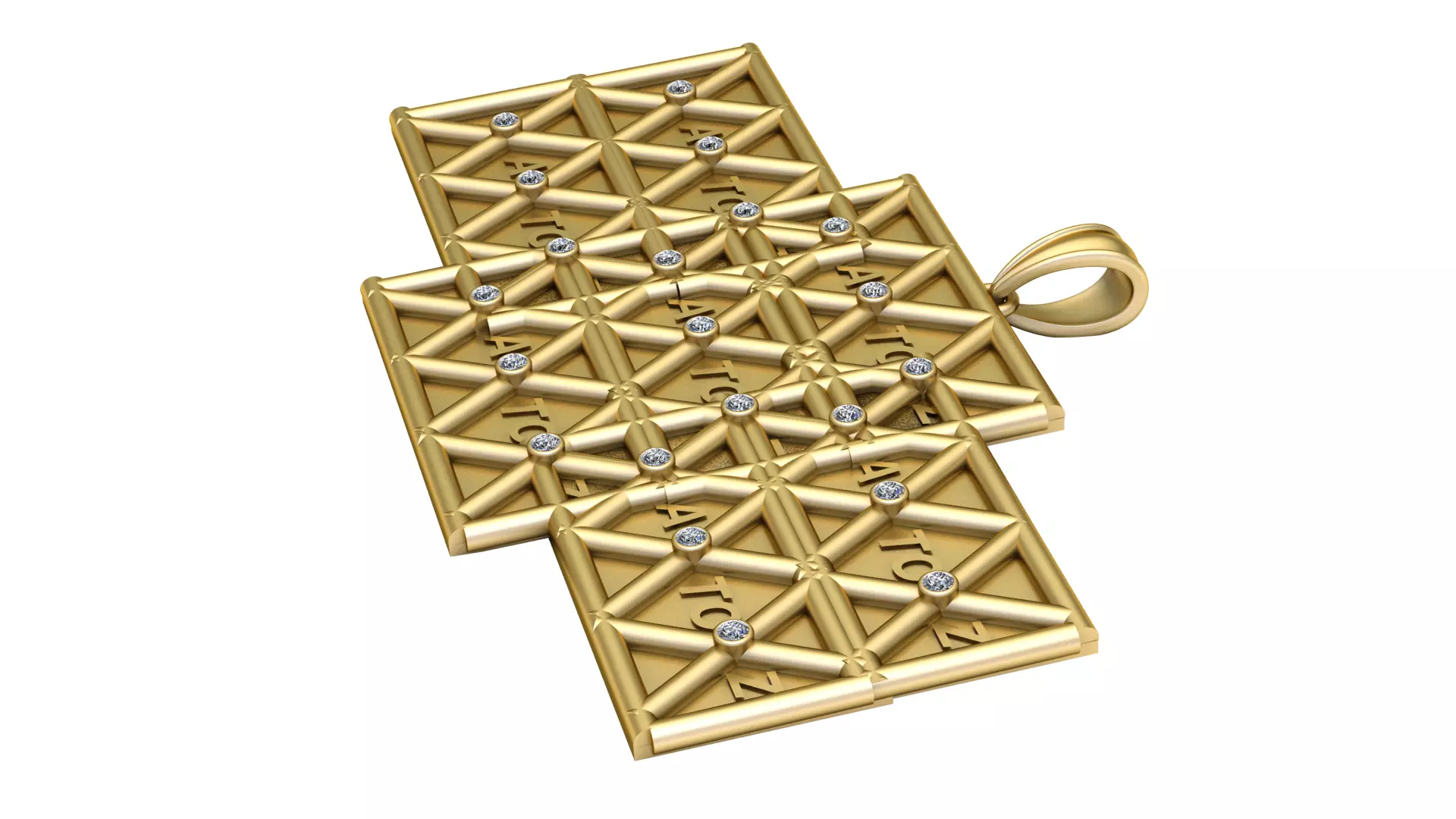 A to Z Gold Pendant  3D printable model       3D print model_0