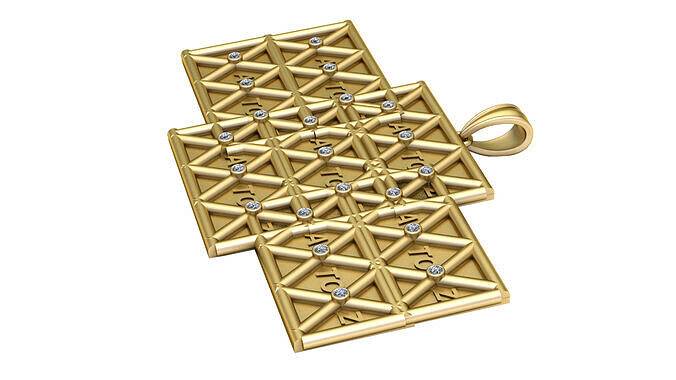 A to Z Gold Pendant  3D printable model       3D print model