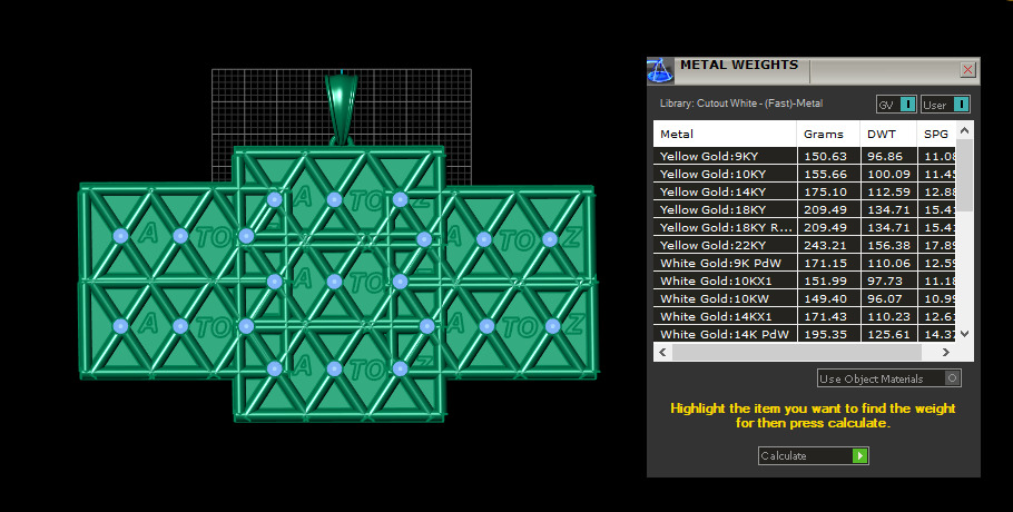 A to Z Gold Pendant  3D printable model       3D print model_8