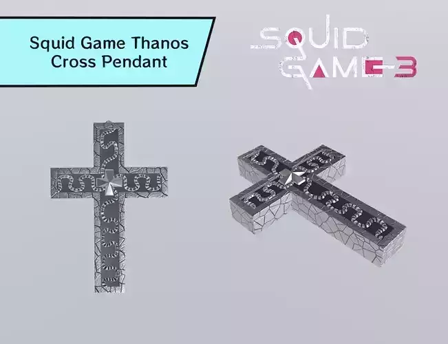 Squid Game-Inspired Thanos Cross Pendant  Low-poly 3D model
