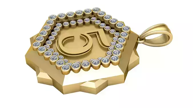 Shield Gold Pendant 3D printable model      