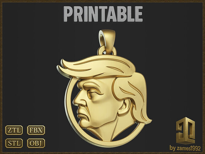 Printable Political Leader Pendant 3D print model