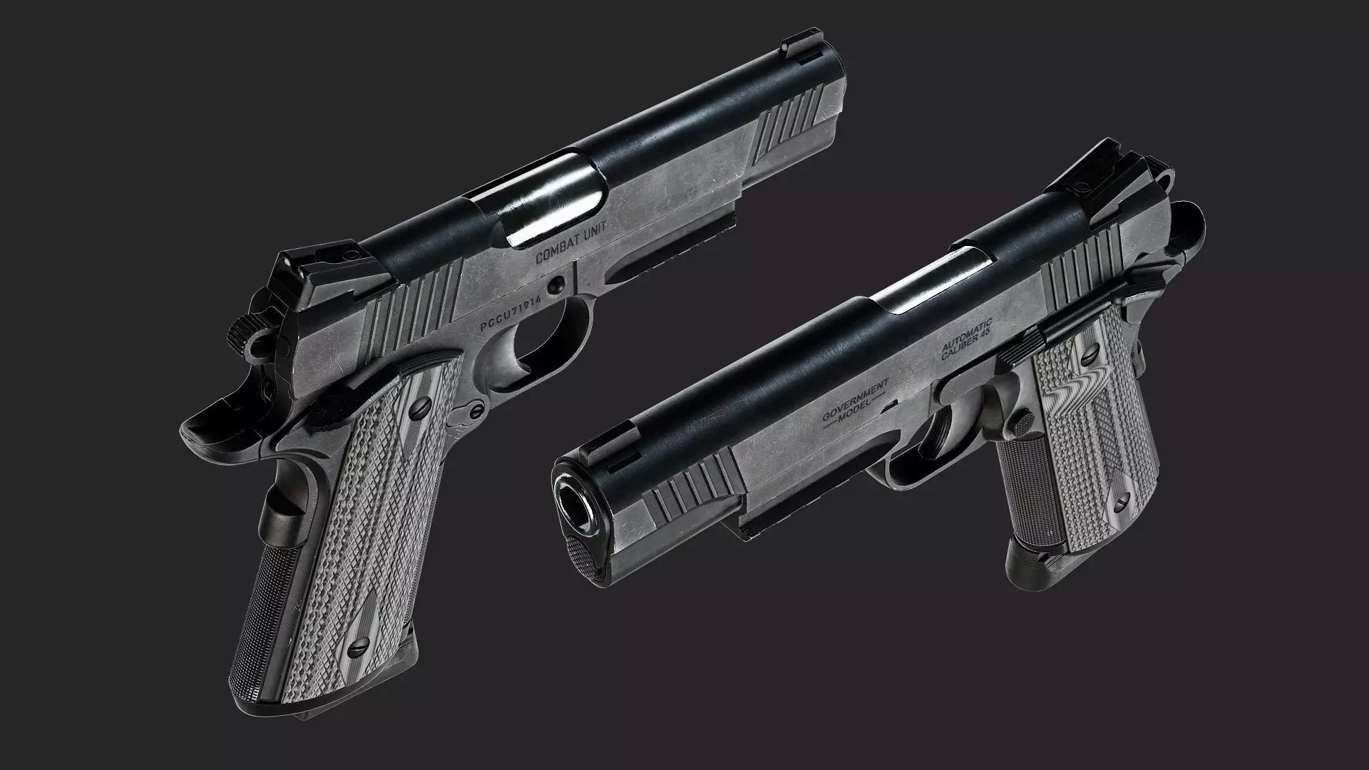 Colt 1911 CCU 45 ACP Low-poly 3D model_3