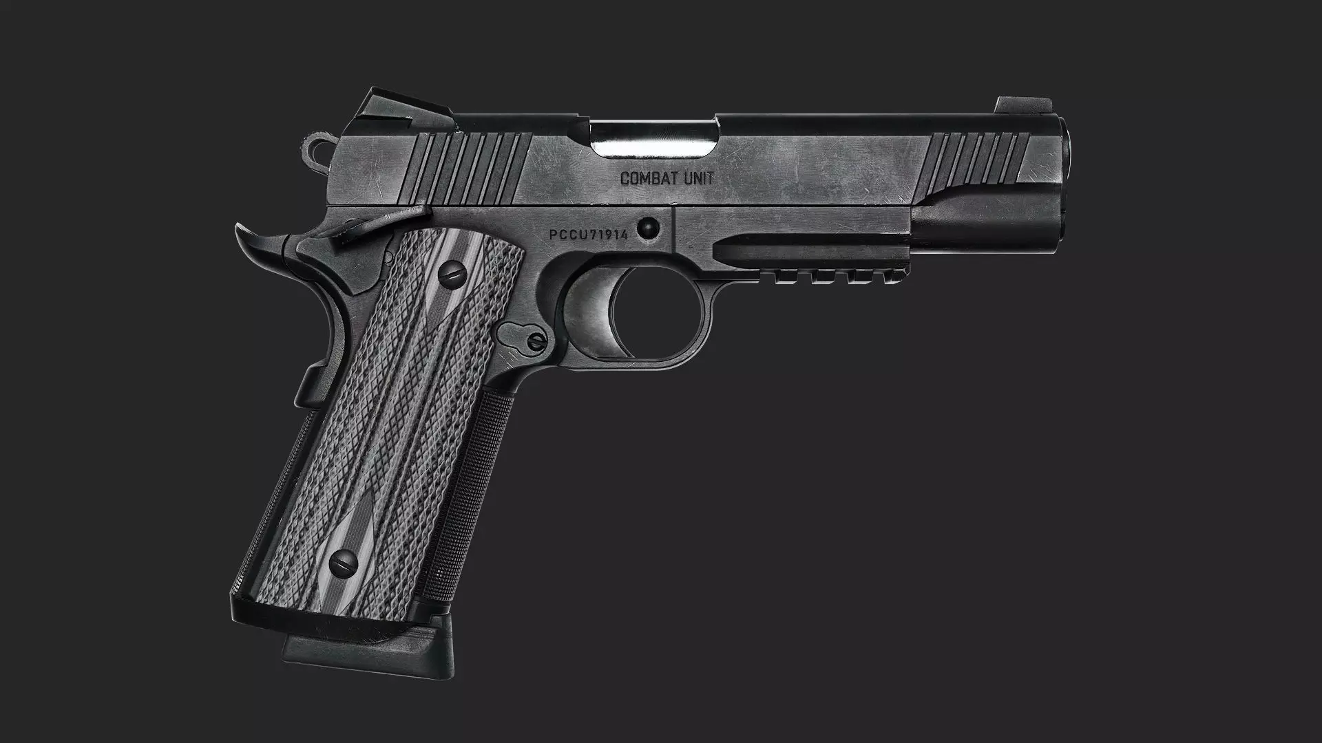 Colt 1911 CCU 45 ACP Low-poly 3D model_7