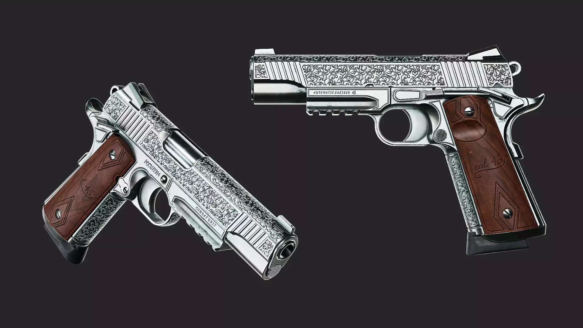 Colt 1911 CCU 45 ACP Low-poly 3D model_23