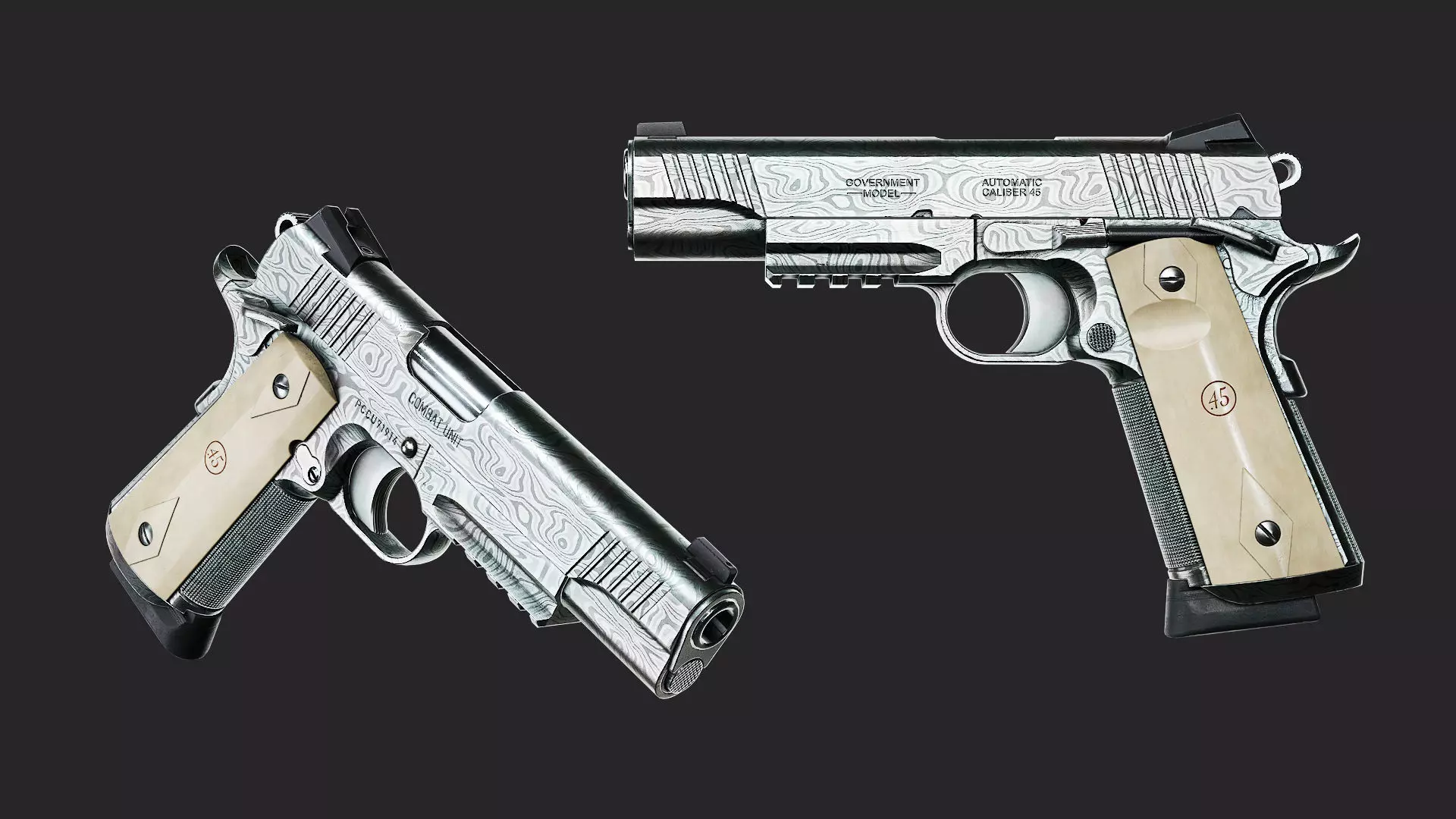 Colt 1911 CCU 45 ACP Low-poly 3D model_22