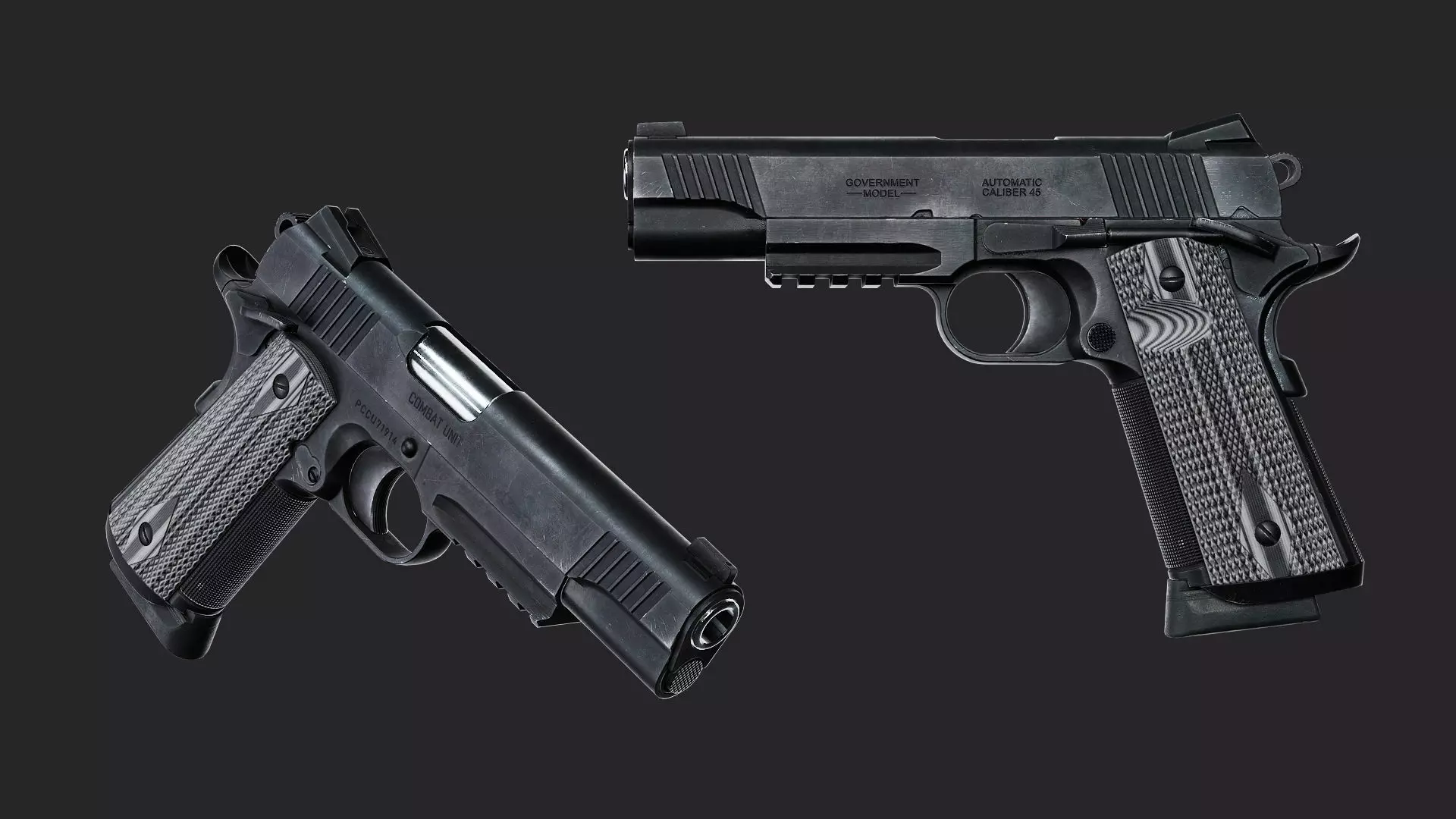 Colt 1911 CCU 45 ACP Low-poly 3D model_15