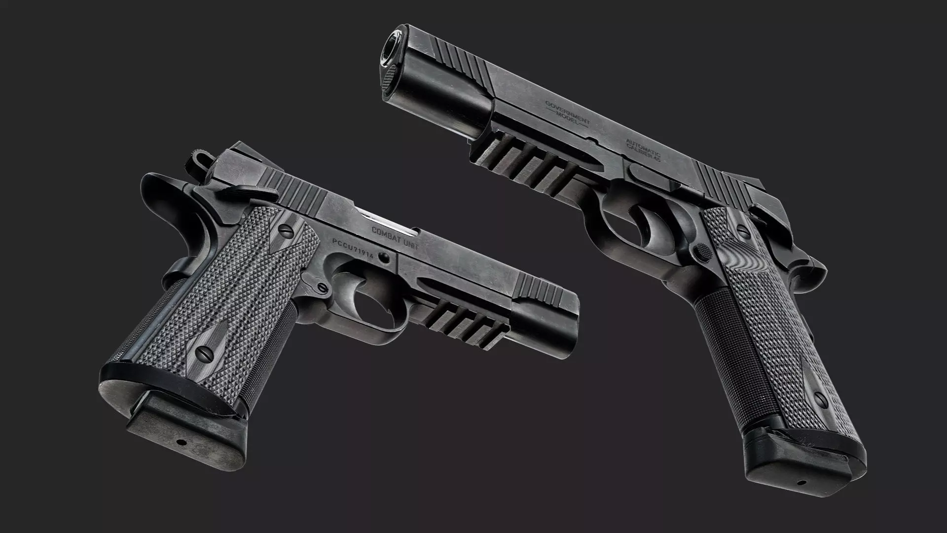 Colt 1911 CCU 45 ACP Low-poly 3D model_5