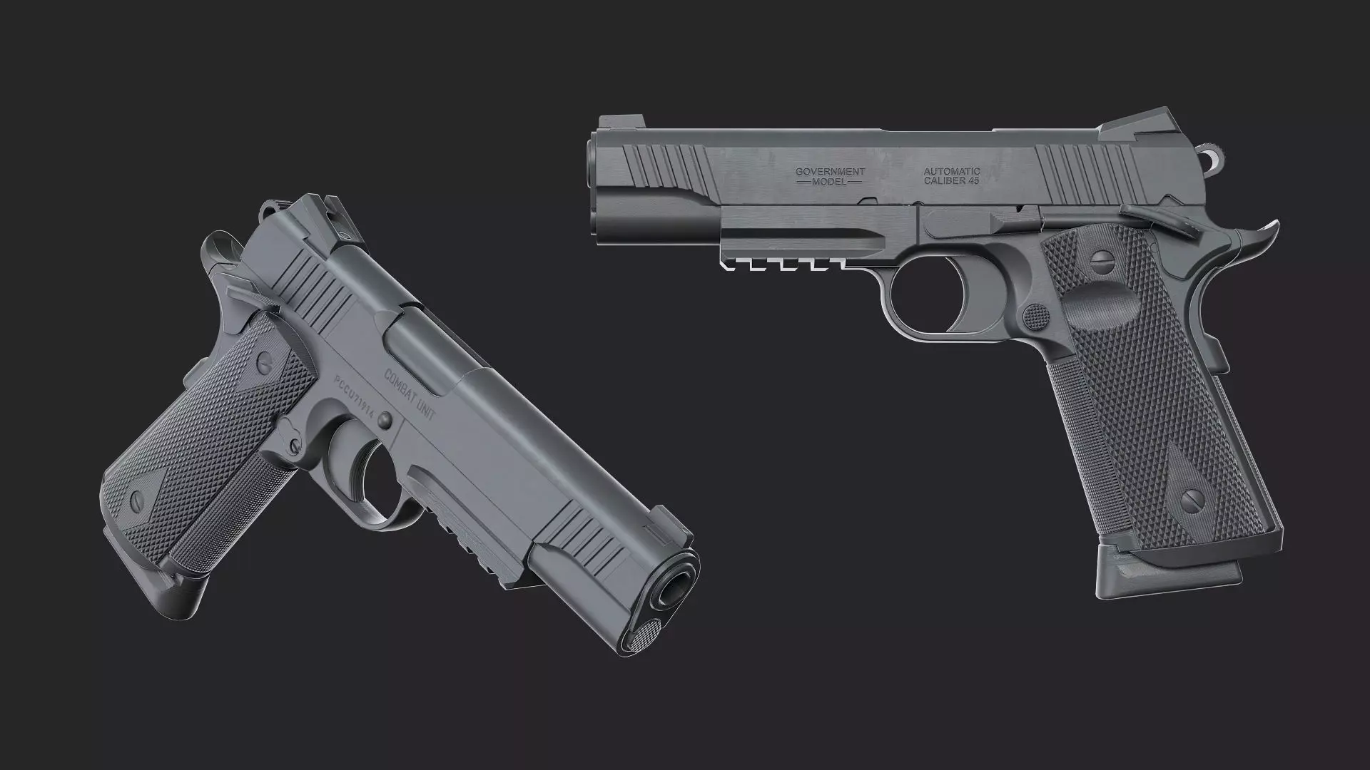 Colt 1911 CCU 45 ACP Low-poly 3D model_24