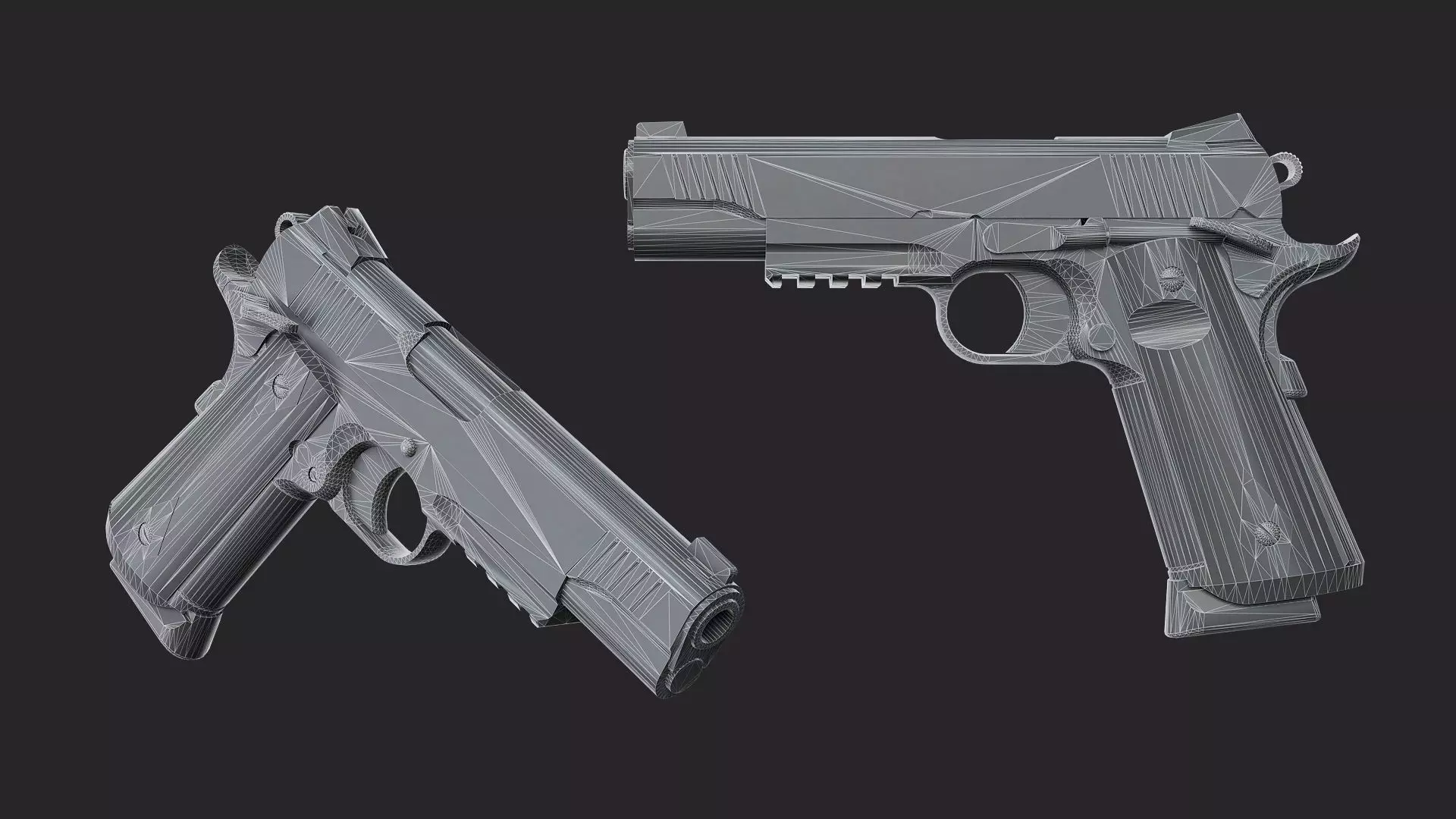 Colt 1911 CCU 45 ACP Low-poly 3D model_25