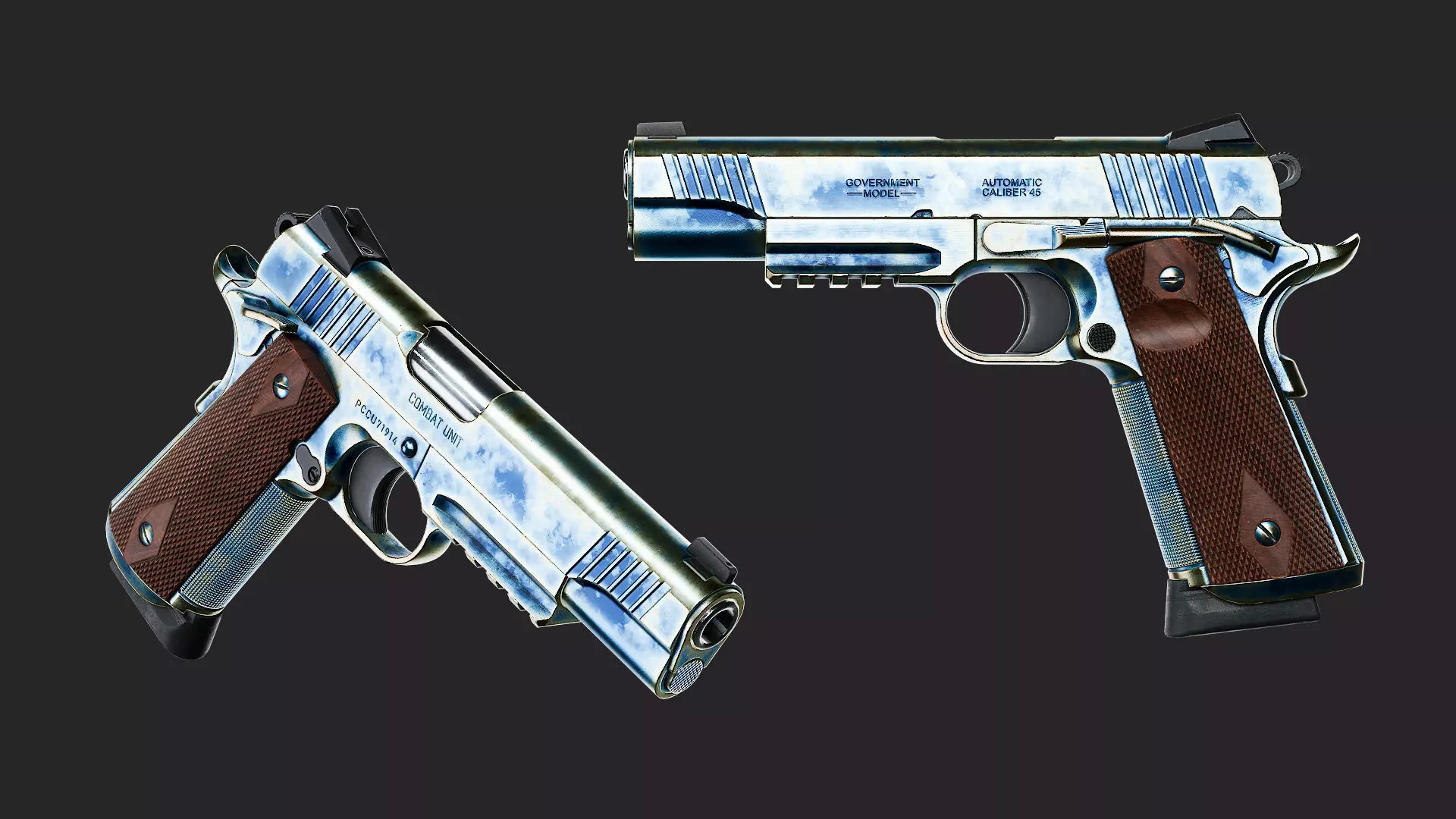 Colt 1911 CCU 45 ACP Low-poly 3D model_20