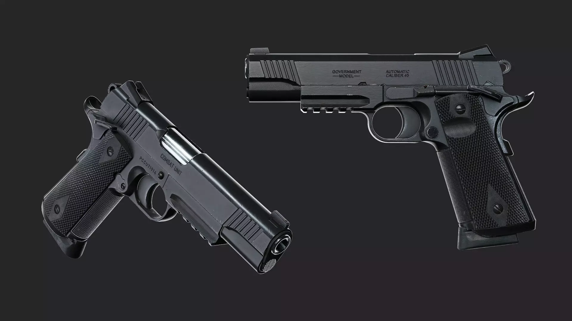 Colt 1911 CCU 45 ACP Low-poly 3D model_19