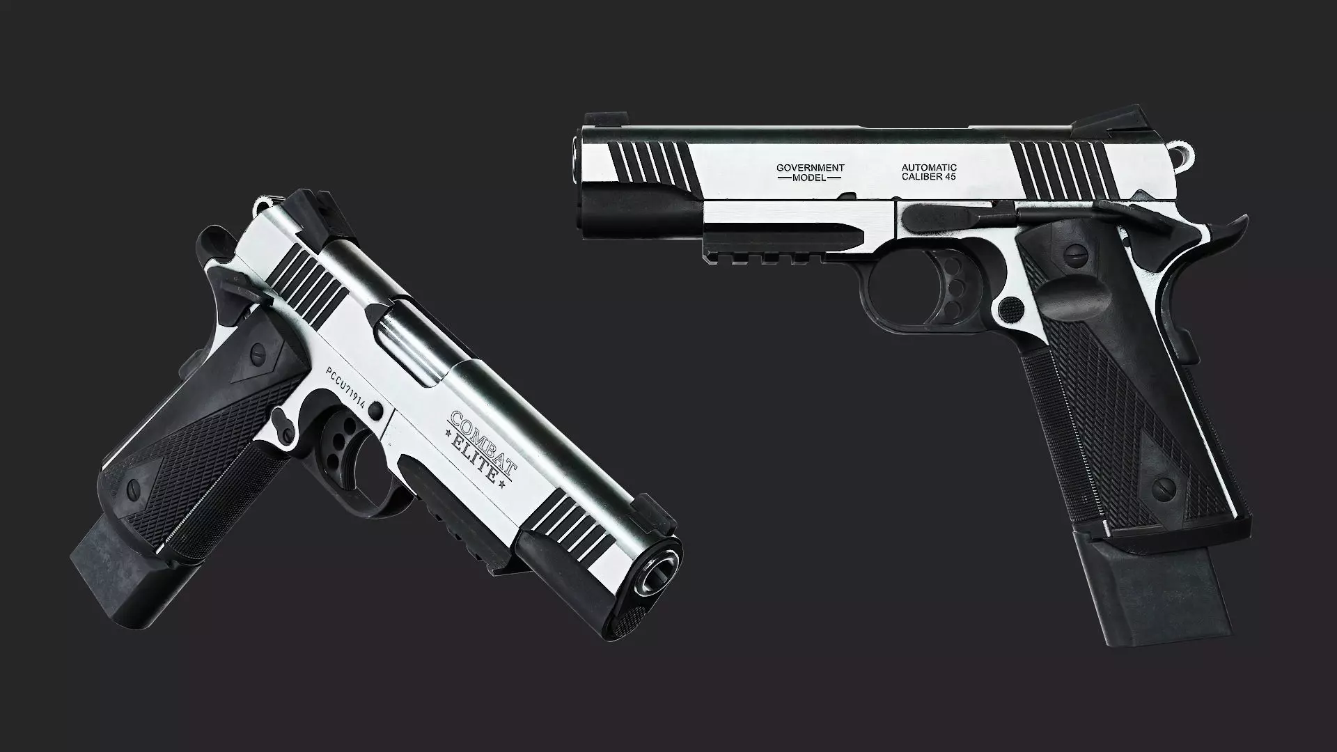 Colt 1911 CCU 45 ACP Low-poly 3D model_16