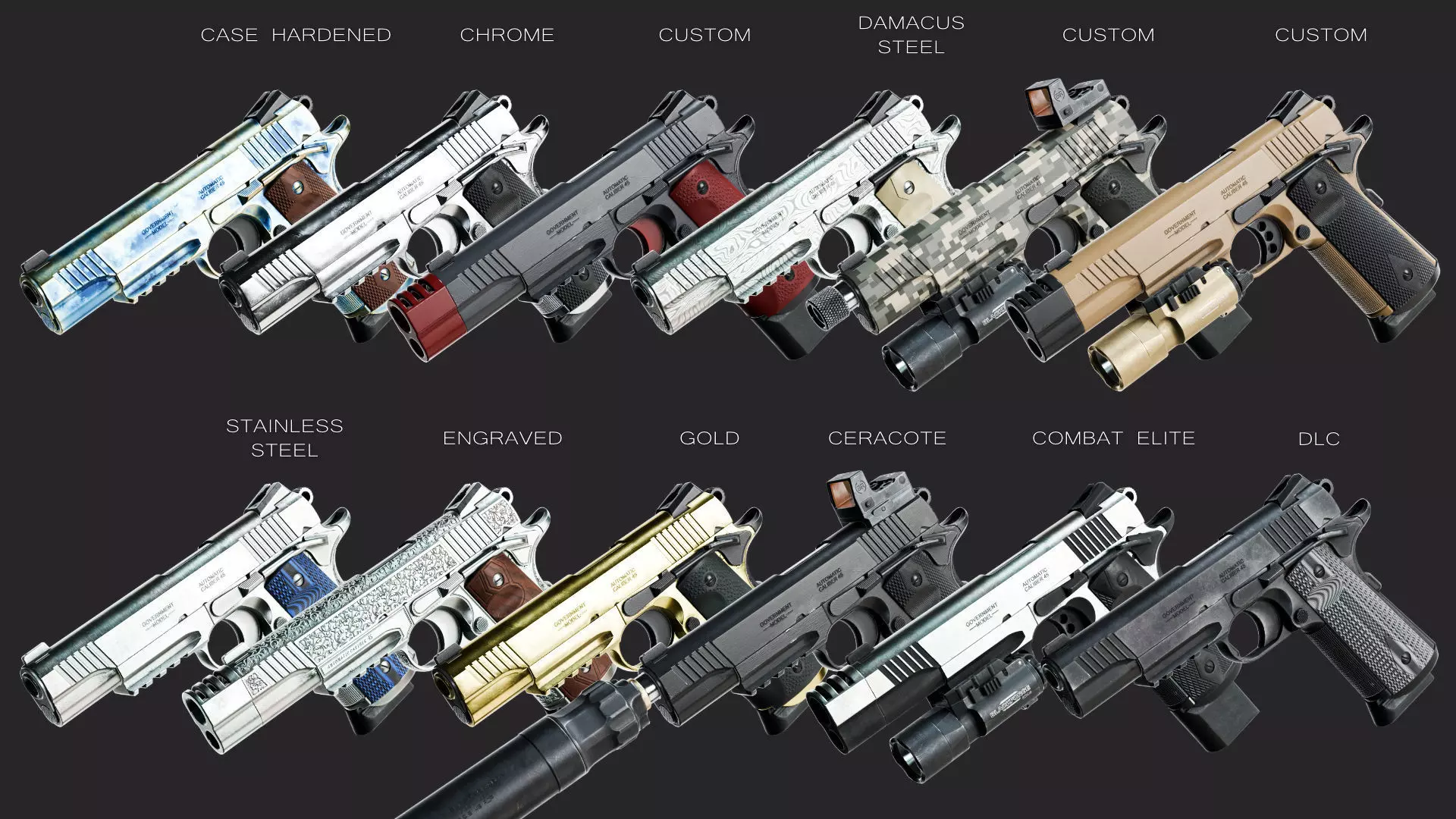 Colt 1911 CCU 45 ACP Low-poly 3D model_1