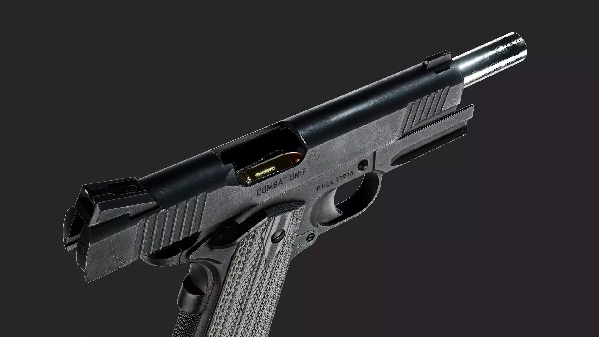 Colt 1911 CCU 45 ACP Low-poly 3D model_9