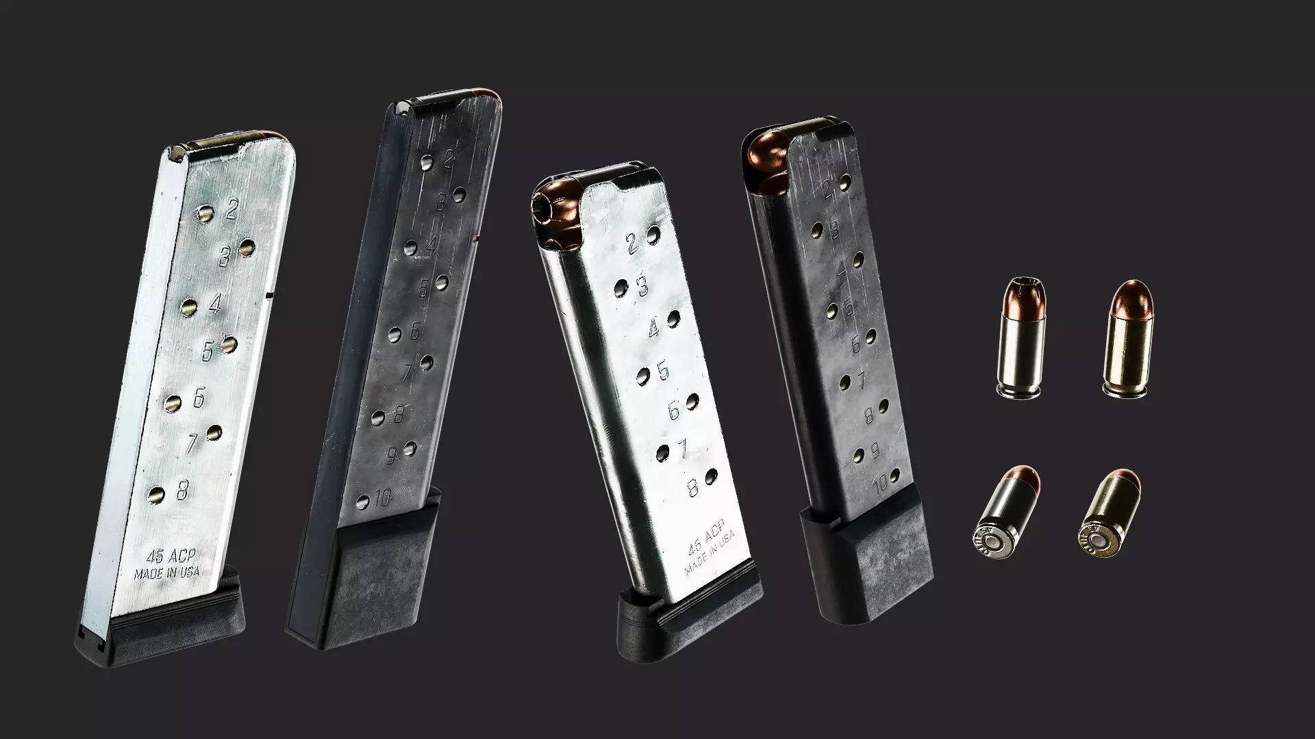 Colt 1911 CCU 45 ACP Low-poly 3D model_11