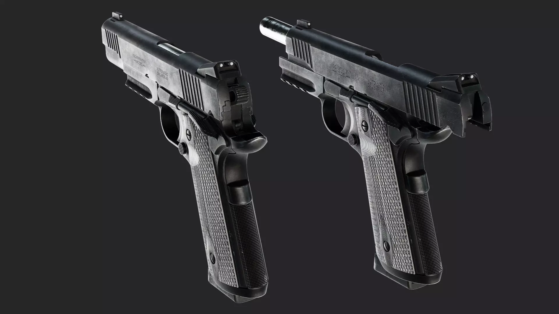 Colt 1911 CCU 45 ACP Low-poly 3D model_4