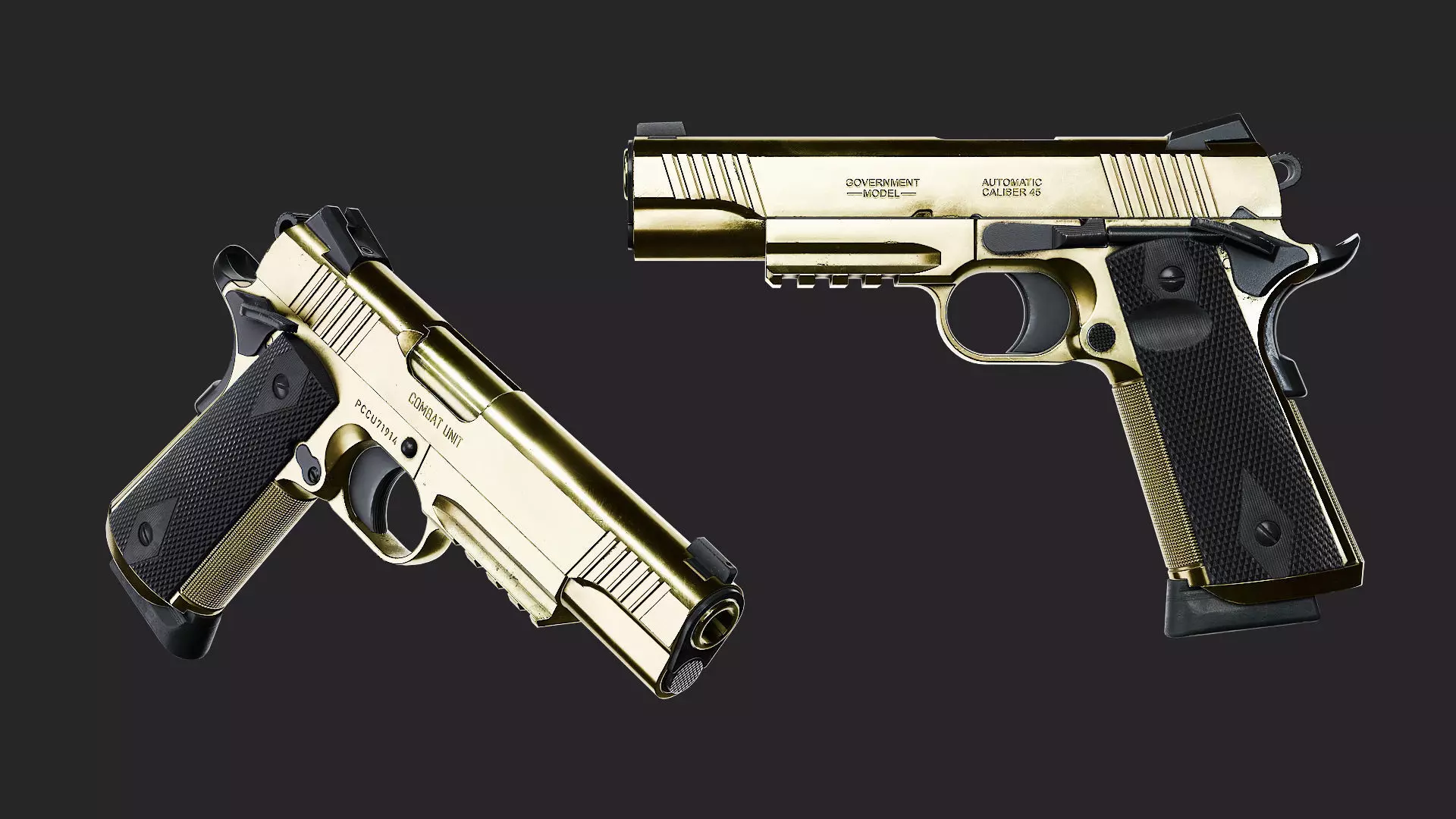 Colt 1911 CCU 45 ACP Low-poly 3D model_17