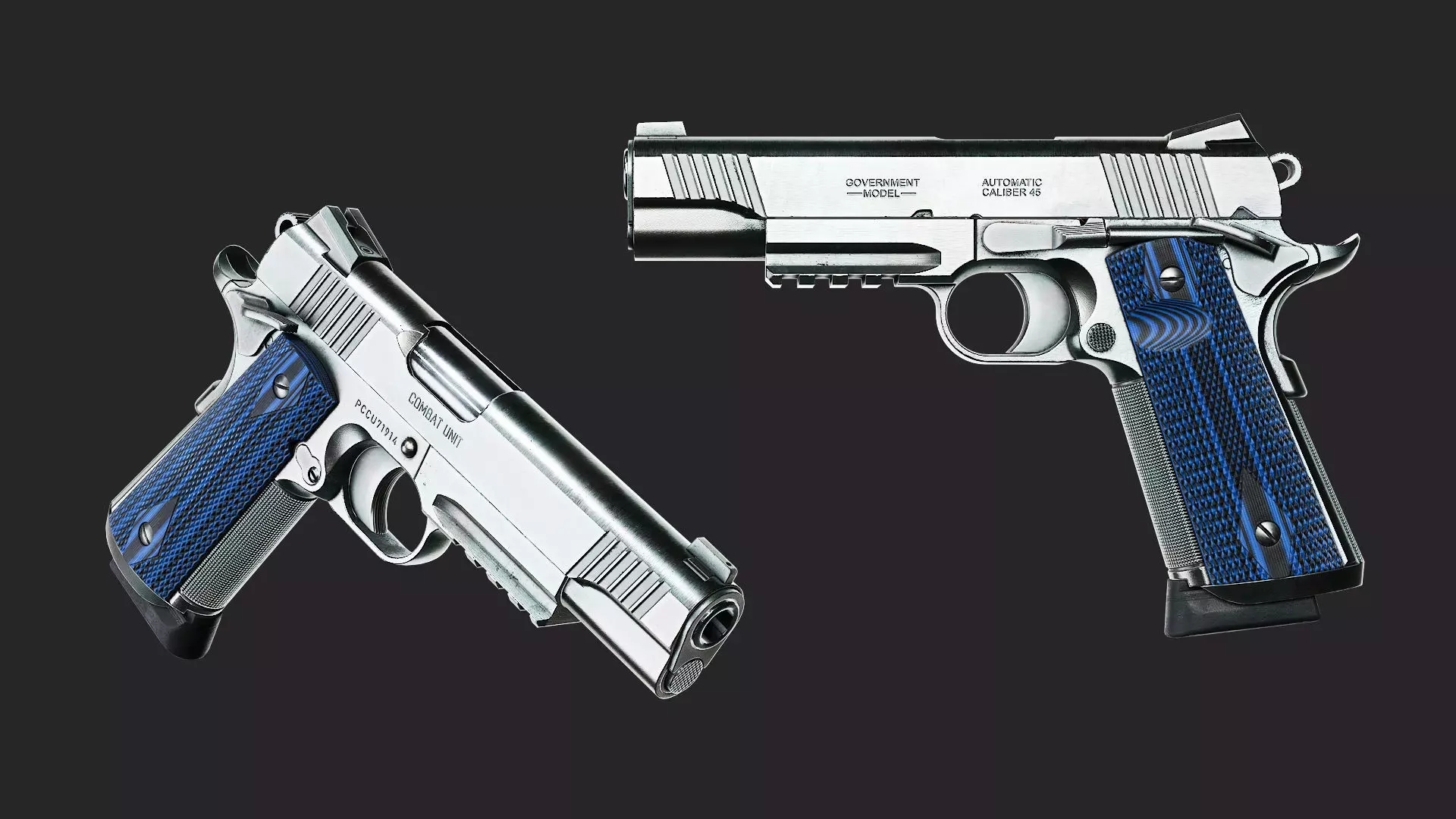 Colt 1911 CCU 45 ACP Low-poly 3D model_18